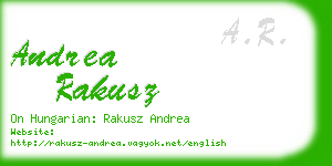 andrea rakusz business card